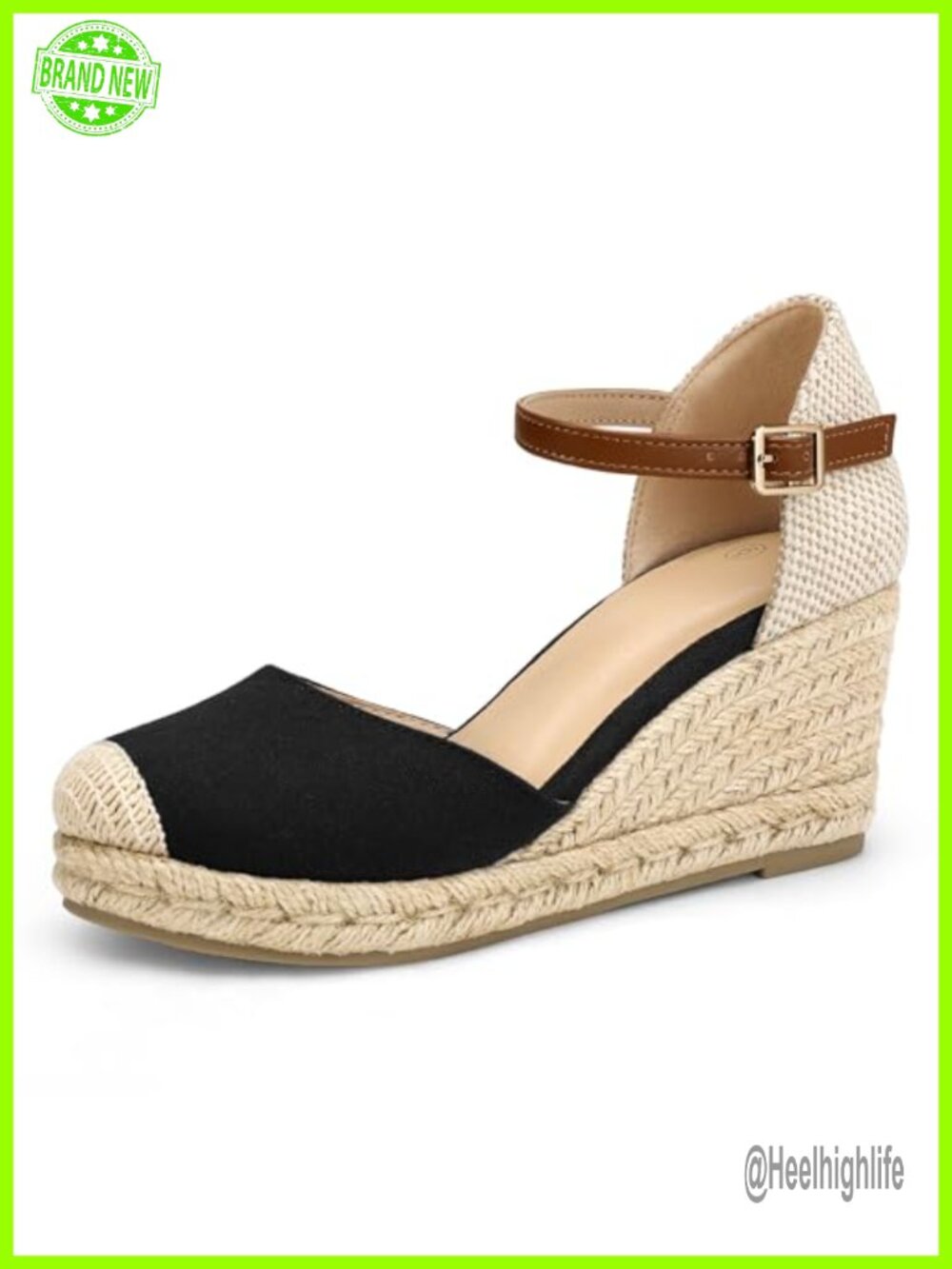 Women's Espadrille Wedge Sandals Closed Toe Ankle Strap Non-Slip Summer Shoes